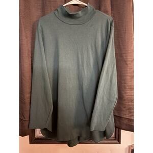 Chicos Emerald Green Pullover Longsleeve Highneck Top Womens XL